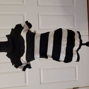 Adorable Long Black and White Sweater Dress Size Medium
